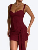 Sweetheart Neck Wide Strap Mini Dress