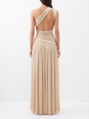 One-Shoulder Ruched Maxi Dress - Back View