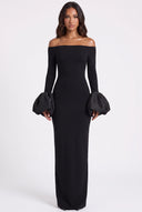 Off-Shoulder Flounce Sleeve Maxi Dress