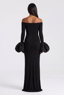 Off-Shoulder Flounce Sleeve Maxi Dress