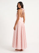 Full Size Gingham Halter Neck Maxi Dress Plus Size