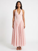Full Size Gingham Halter Neck Maxi Dress Plus Size