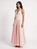 Full Size Gingham Halter Neck Maxi Dress Plus Size