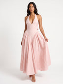 Full Size Gingham Halter Neck Maxi Dress Plus Size