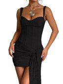 Sweetheart Neck Wide Strap Mini Dress