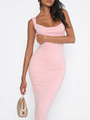 Backless Wide Strap Maxi Dress