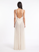 Sleeveless Sheer Maxi Dress with Gold Hardware - Back View