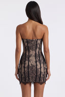 Lace Detail Tube Mini Dress
