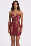 Lace Detail Tube Mini Dress