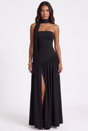Slit Tube Maxi Dress with Scarf