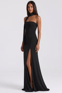 Slit Tube Maxi Dress with Scarf
