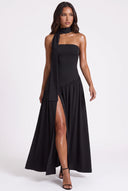 Slit Tube Maxi Dress with Scarf