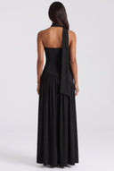 Slit Tube Maxi Dress with Scarf