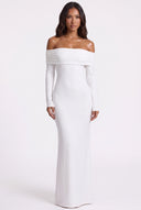 Off-Shoulder Long Sleeve Bodycon Maxi Dress