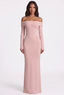 Off-Shoulder Long Sleeve Bodycon Maxi Dress