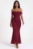 Off-Shoulder Ruched Mermaid Maxi Dress