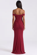 Off-Shoulder Ruched Mermaid Maxi Dress