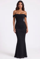 Off-Shoulder Ruched Mermaid Maxi Dress