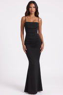 Ruched Spaghetti Strap Bodycon Maxi Dress