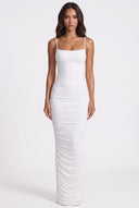 Ruched Spaghetti Strap Bodycon Maxi Dress