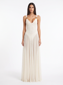 Sleeveless Sheer Maxi Dress with Gold Hardware - Front View