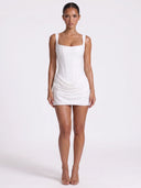 Ruched Sleeveless Mini Dress