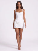Ruched Sleeveless Mini Dress
