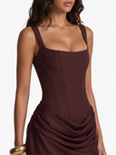 Ruched Sleeveless Mini Dress